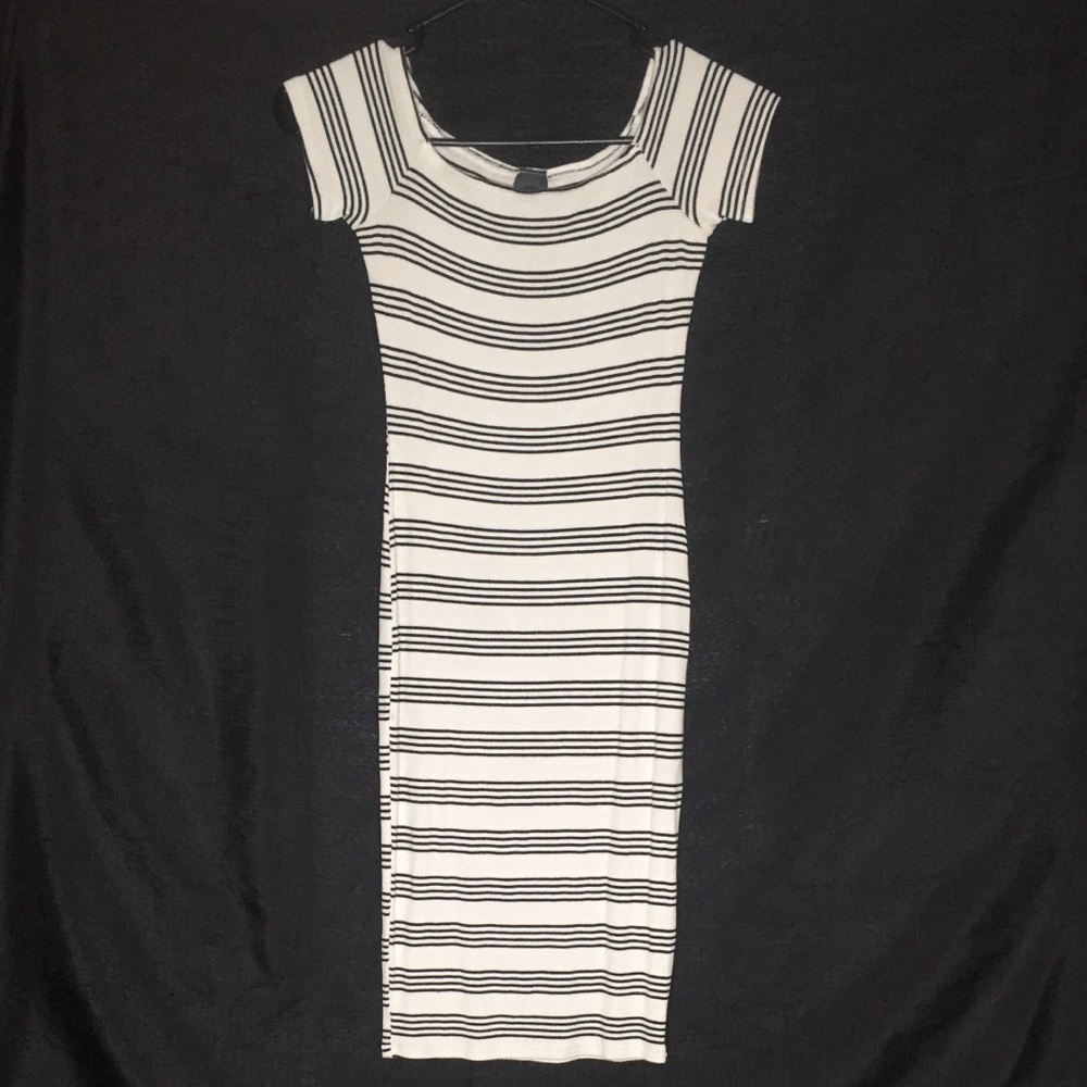 May Pink Black and White Dress